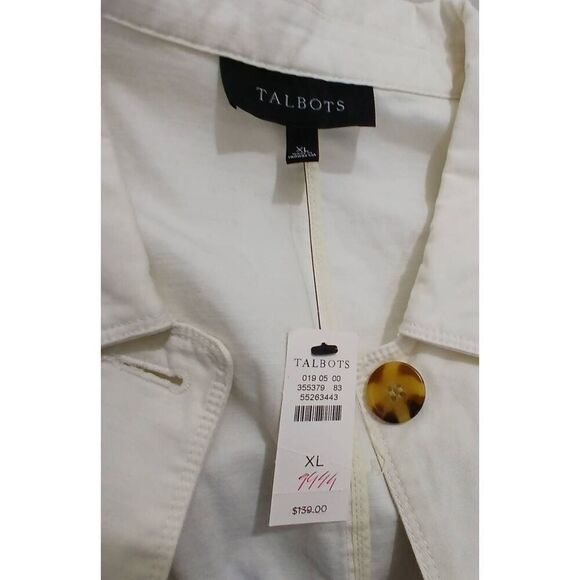 Talbots womens xl ivory off white lightweight utility spring summer jacket - Picture 4 of 5